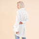 Camasa oversize lunga cu funda la spate, alb natur