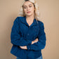 Jacheta camasa de culoare albastru cerneala, casual style oversize