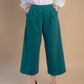 Pantaloni evazati 3/4 verzi si rosii, model culotte