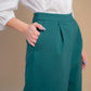 Pantaloni evazati 3/4 verzi si rosii, model culotte