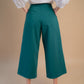 Pantaloni evazati 3/4 verzi si rosii, model culotte