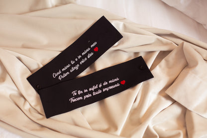 Set camasi cu versuri pe mansete  V1 - NEGRU