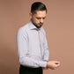 Camasa alba cu dungi fine gri, slimfit