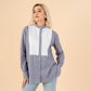 Camasa oversize model albastru inchis cu carouri fine