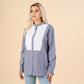 Camasa oversize model albastru inchis cu carouri fine