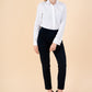 Camasa alba eleganta slimfit cu butoni in forma de fundite argintii