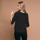 Bluza neagra cu guler mic, maneca 3 sferturi si nasturi la spate 3